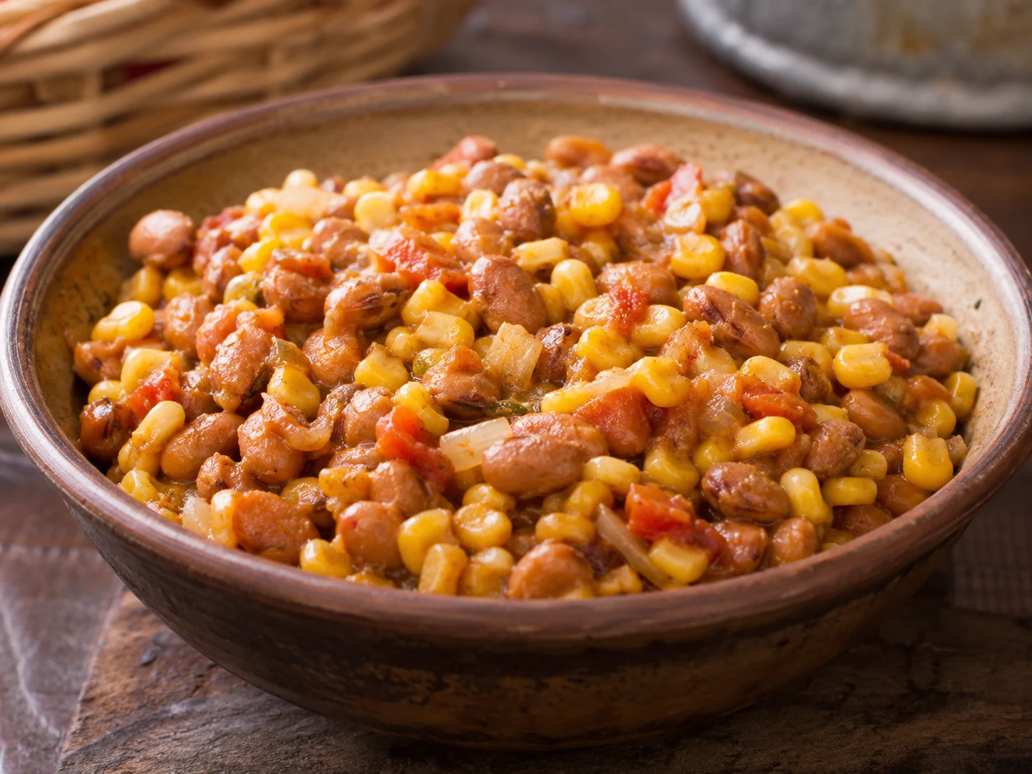 Githeri con maíz, alubias y tomate